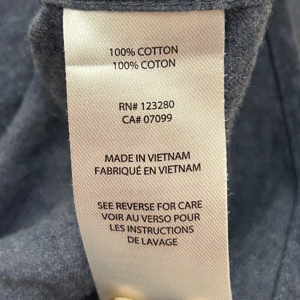 Travis Mathew Cloud Flannel Button Up Shirt Medium Blue Long Sleeve Cotton - Picture 6 of 7